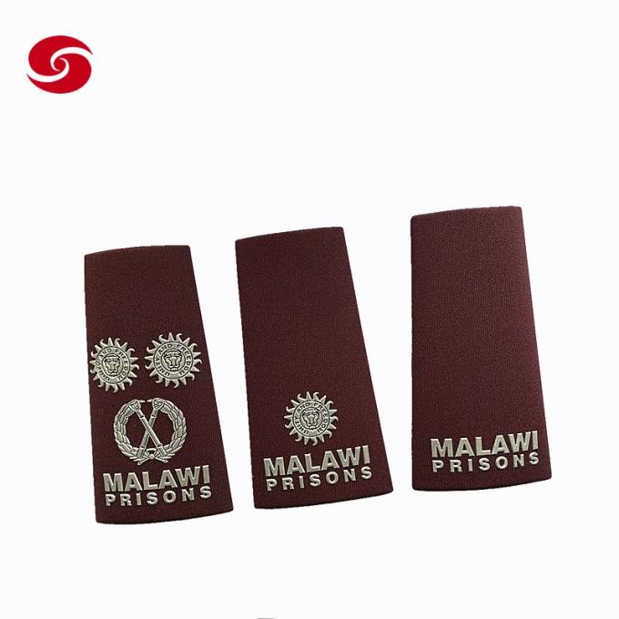 Customized Red Officer Solider Police Army Parade Military Uniform Tactical Dress Epaulet Shoulder Print Embroidery Rank Epaulette Badge