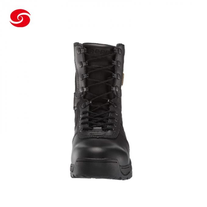 High Quality Fashion Custom Black Police Snake Proof Waterproof Military Boots Tactical with Zipper