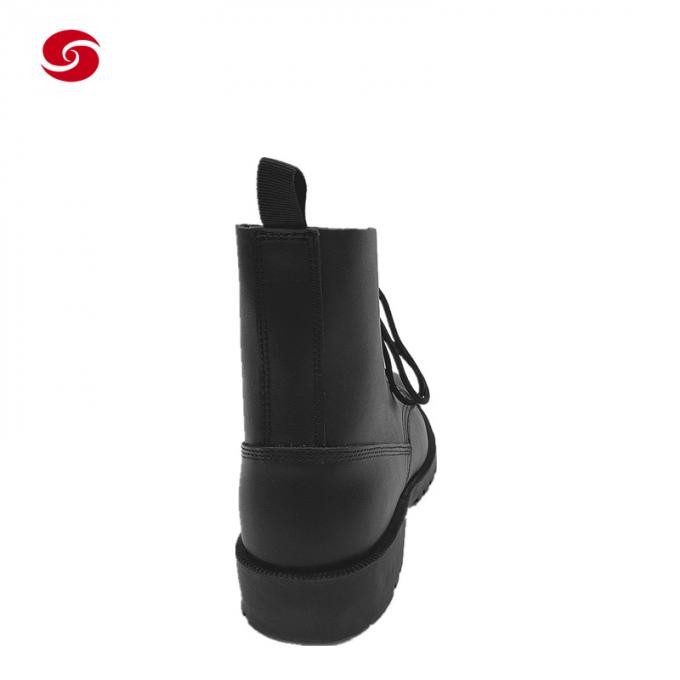 Black Army Military Boots/Police Tactical Training Boots/Middle Upper Leather Boots/Men Safety Boots/Duty Boots/Solider Outdoor Security Boots