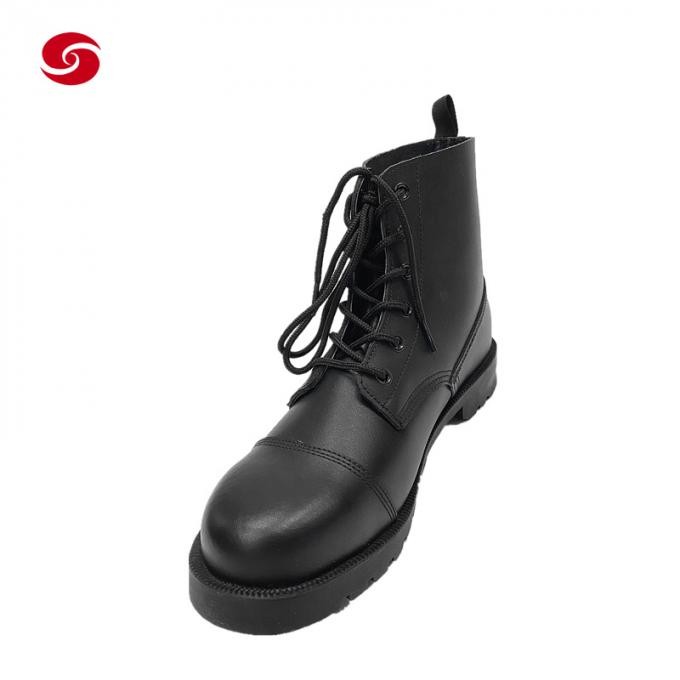 Black Army Military Boots/Police Tactical Training Boots/Middle Upper Leather Boots/Men Safety Boots/Duty Boots/Solider Outdoor Security Boots