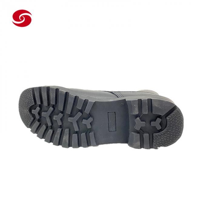 Black Army Military Boots/Police Tactical Training Boots/Middle Upper Leather Boots/Men Safety Boots/Duty Boots/Solider Outdoor Security Boots