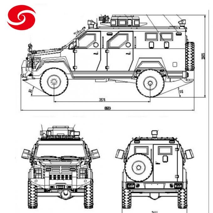 Military APC 6*6 Bulletproof and Explosion Proof Armoured Car