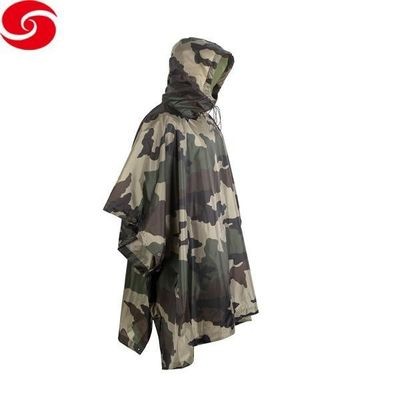 Camouflage Nylon Rain Poncho Wholesale Outdoor Waterproof Military Army Camouflage Nylon Polyester Raincoat