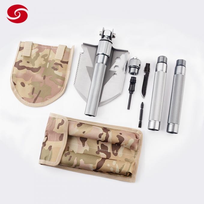 Emergency Set Rescue Military Camping Tool Outdoor Foldable Silver Grey Color Shovel