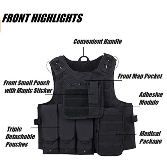 Airsoft Desert Tan Color Nylon Polyester Military Molle Tactical Vest