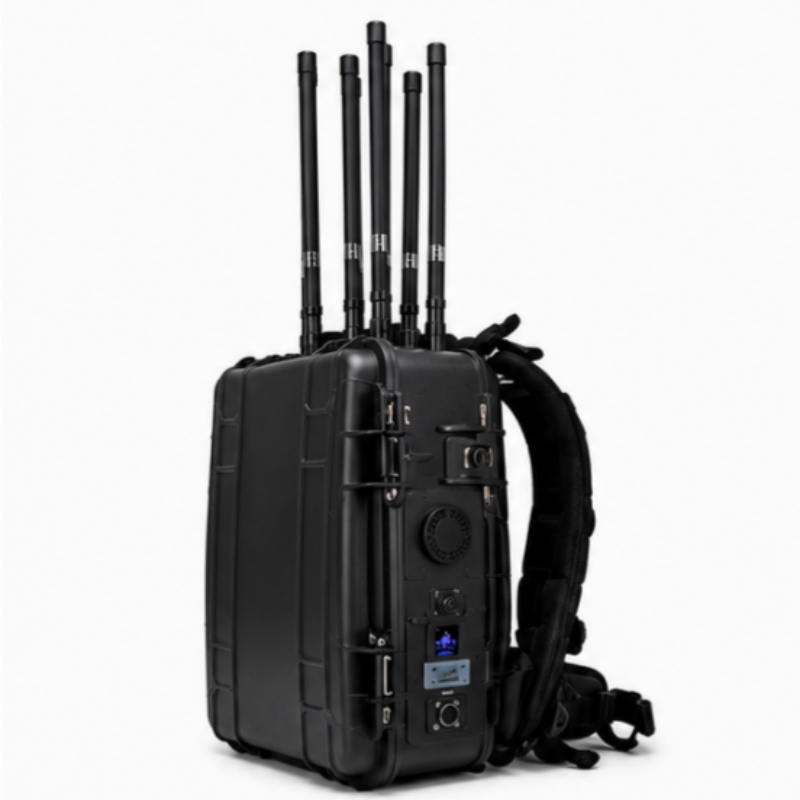 Portable backpack anti-drone jammer for tactical field operations